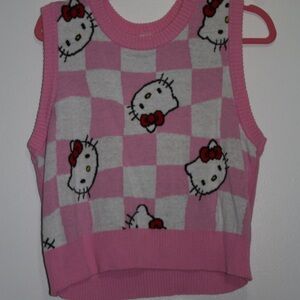 Pink and White Checkered Hello Kitty Sweater Vest